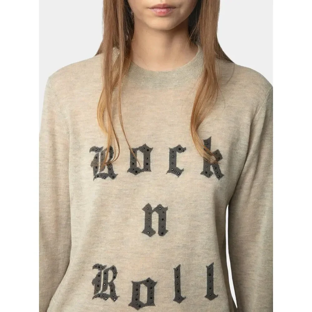 Zadig & Voltaire Ivy Rock N Roll Graphic Cashmere Sweater Small S